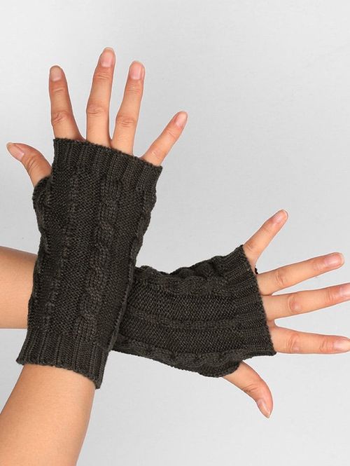 Женские вязаные перчатки без пальцев